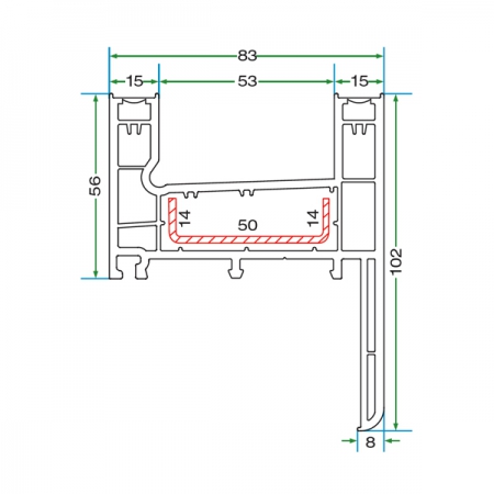 SLIDING FRAME PROFILE WITH BORDER