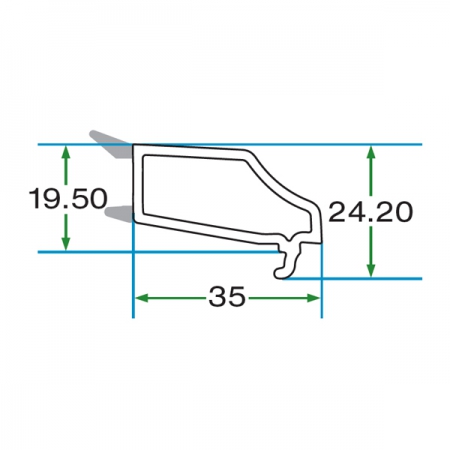 DECORATIVE SINGLE GLAZING BEAD WITH GRAY GASKET