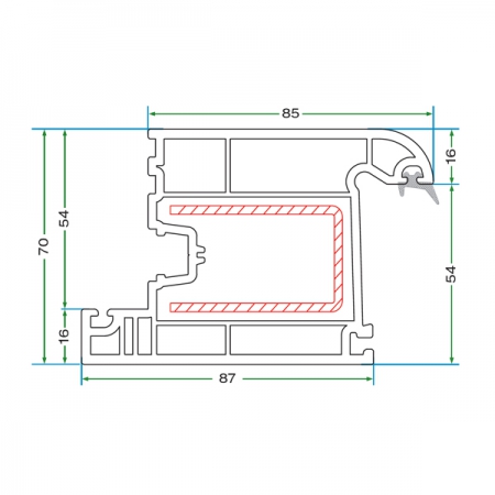 70 DOOR SASH PROFILE